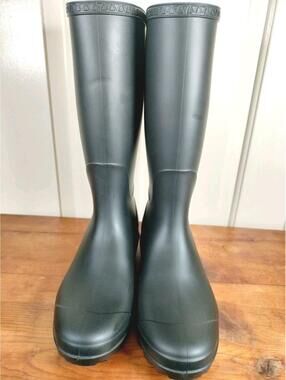 UGG Sienna Matte Black Tall Rain Boots Women's Size 9 - Made in USA - 1098249